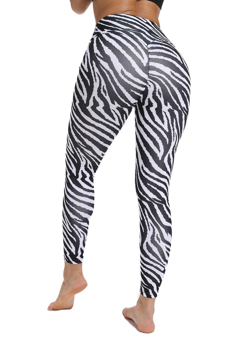 Zebra Print Training Workout Yoga Pants-JustFittoo
