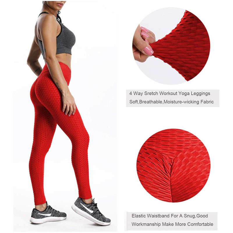 Textured Ruched Tummy Control Leggings