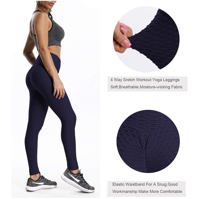 Textured Ruched Tummy Control Leggings