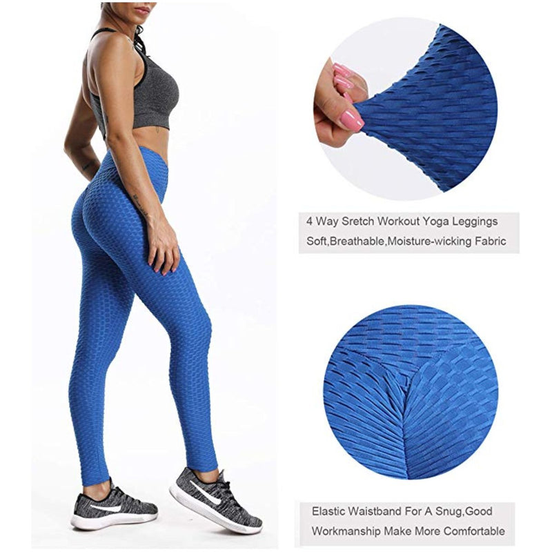 Textured Ruched Running Tummy Control Yoga Pants