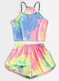 Tie-dyed Comfy Crop Top and Shorts