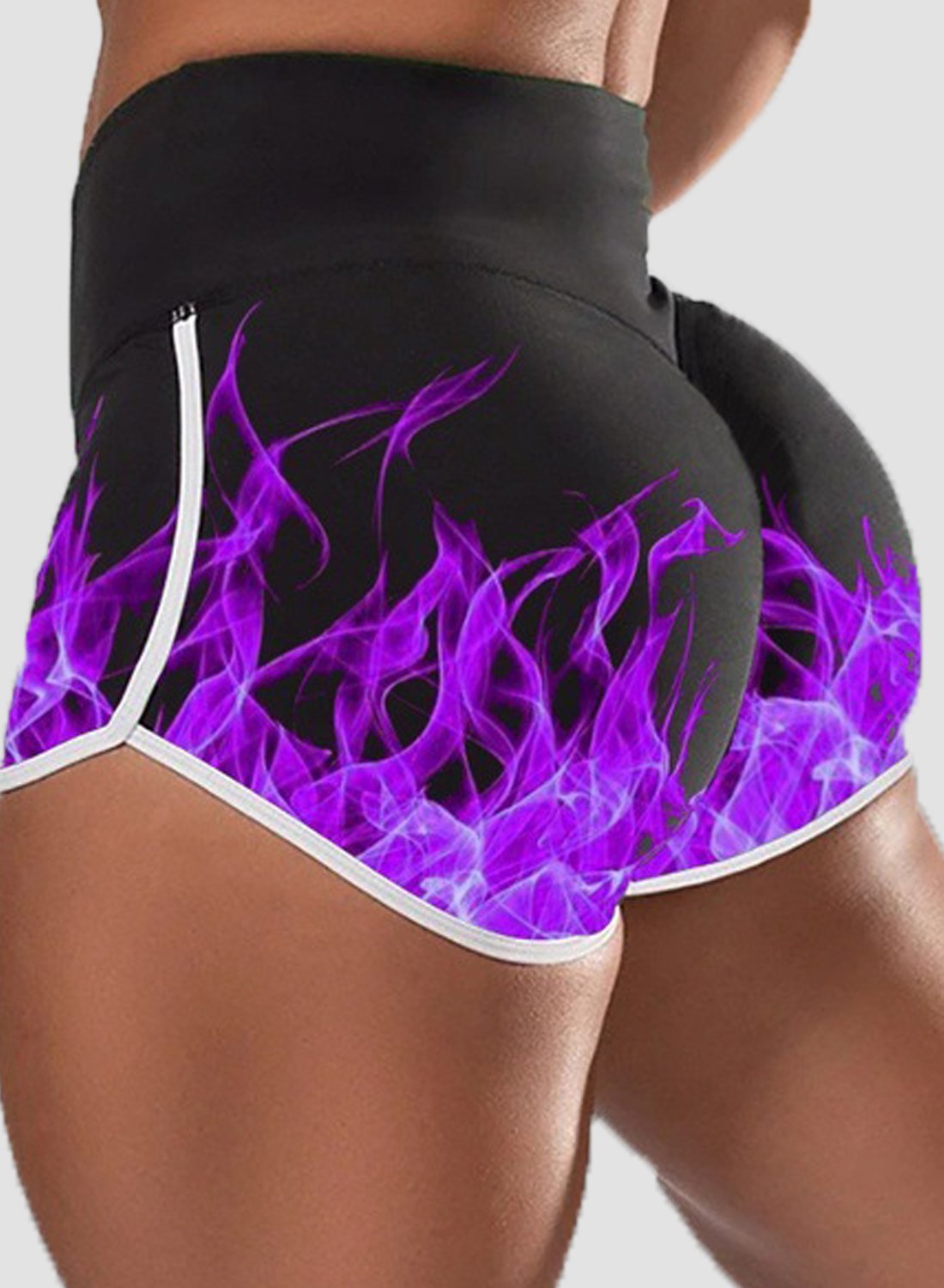 Flame Print Butt Lifting Shorts