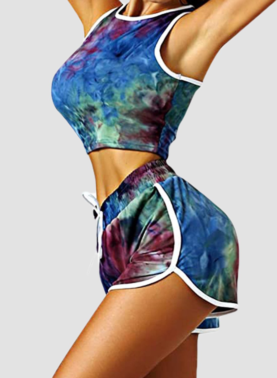 Tie-dyed Print Design Summer Shorts