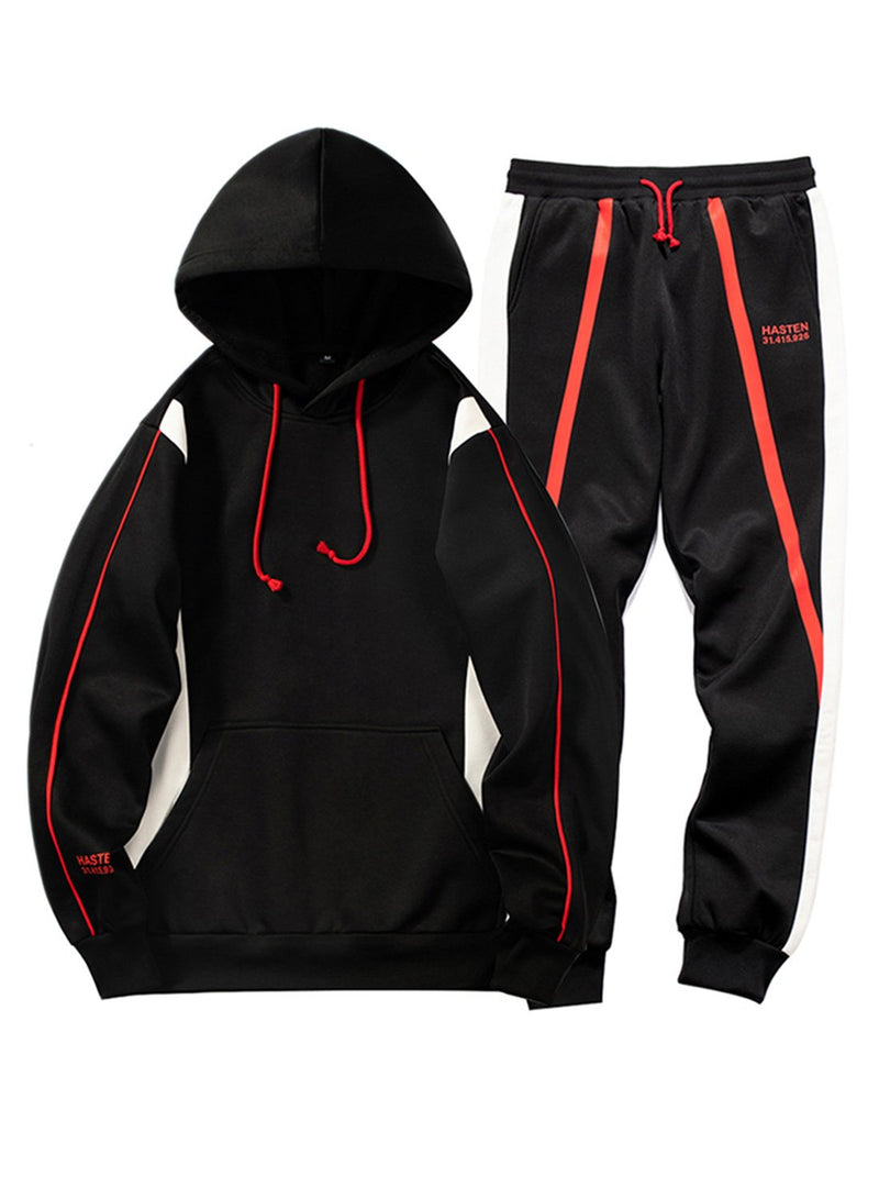 Men's Velvet Contrast Color Thermal Casual Pants