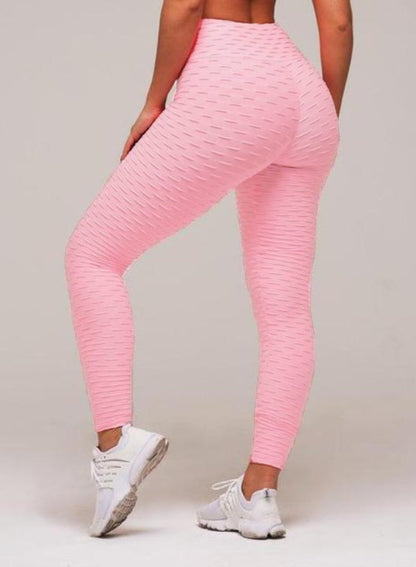JustFitto Women's Textured  Tummy Control Ruched Leggings