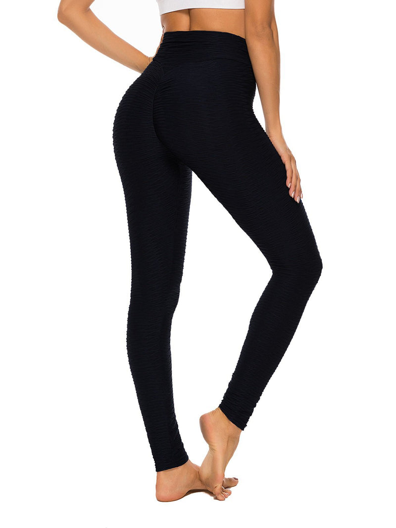 Textured Fitness Lifting Bodycon Leggings-JustFittoo