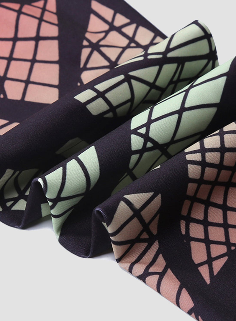 Irregular Striped Print Breathable Leggings