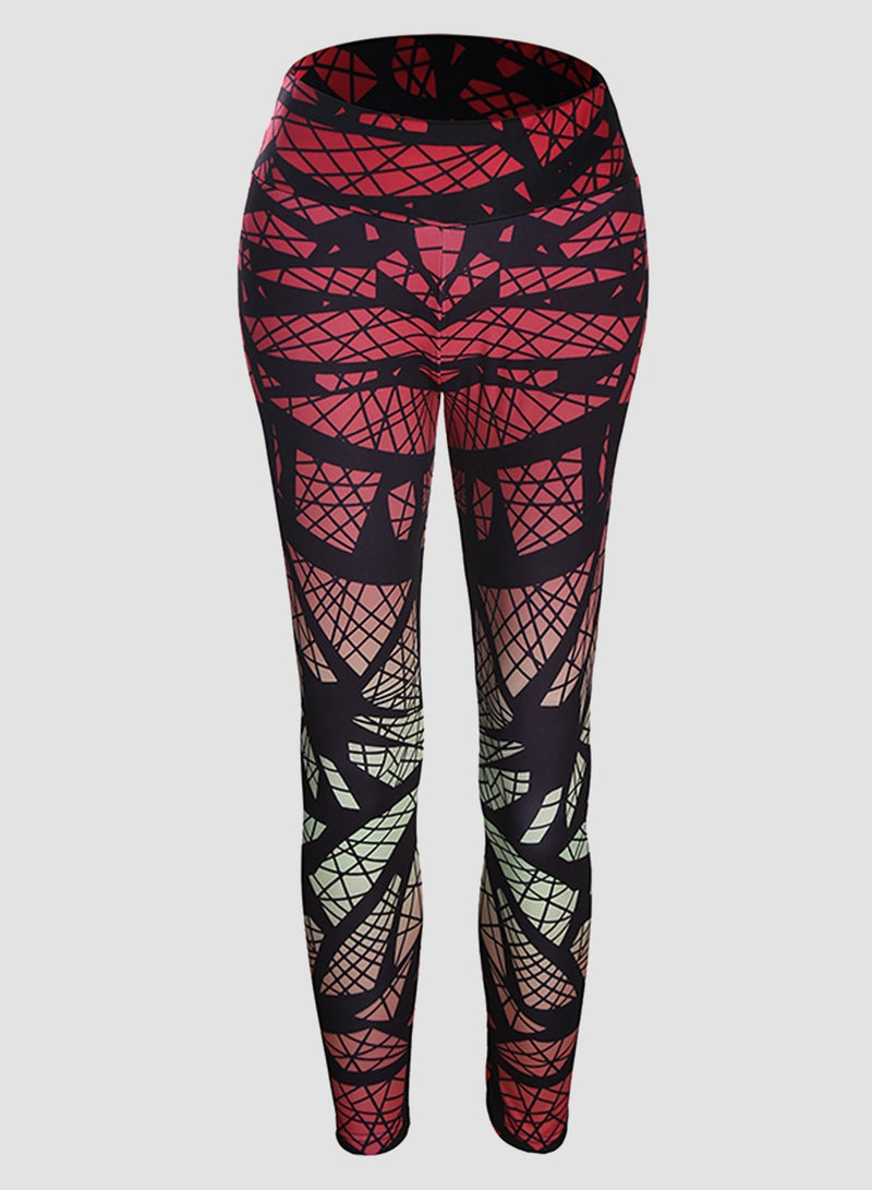 Irregular Striped Print Breathable Leggings
