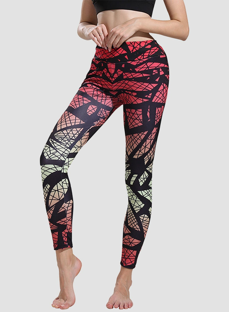 Irregular Striped Print Breathable Leggings