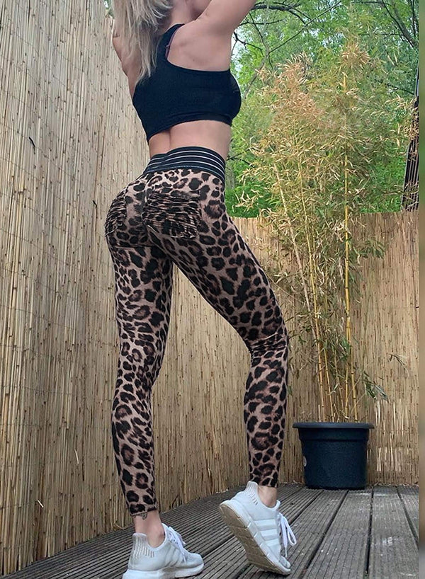 Leopard Print Leggings Workout Running Yoga Pants