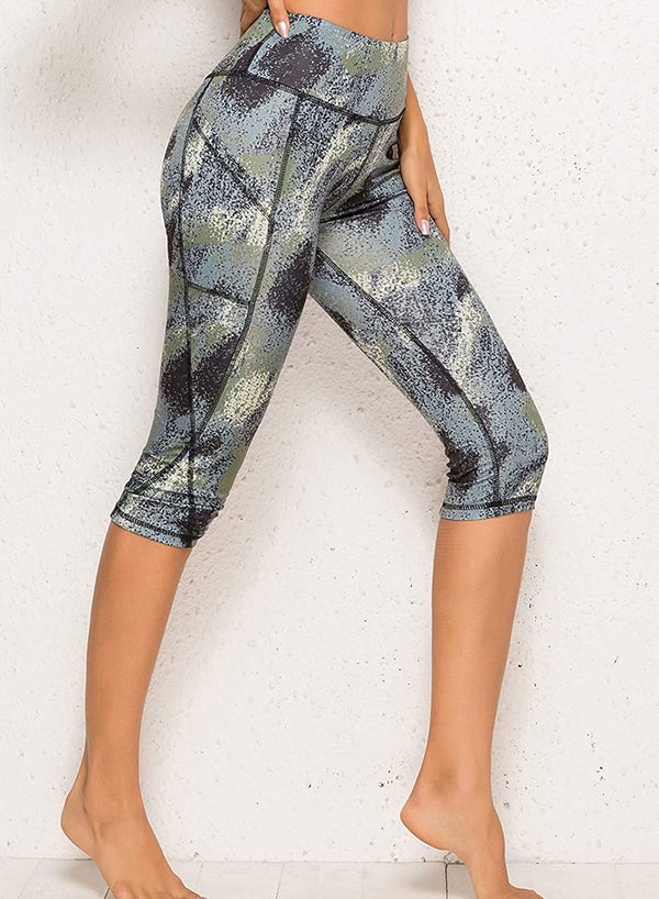 Floral Capris Yoga Pants for Fitness-JustFittoo