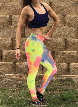 Women's Tie-dyed Textured Leggings-JustFittoo