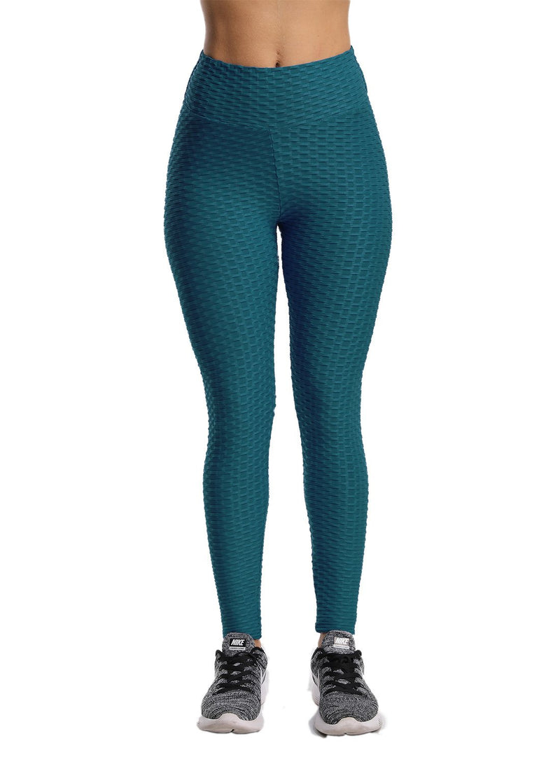 Textured Ruched Tummy Control Leggings