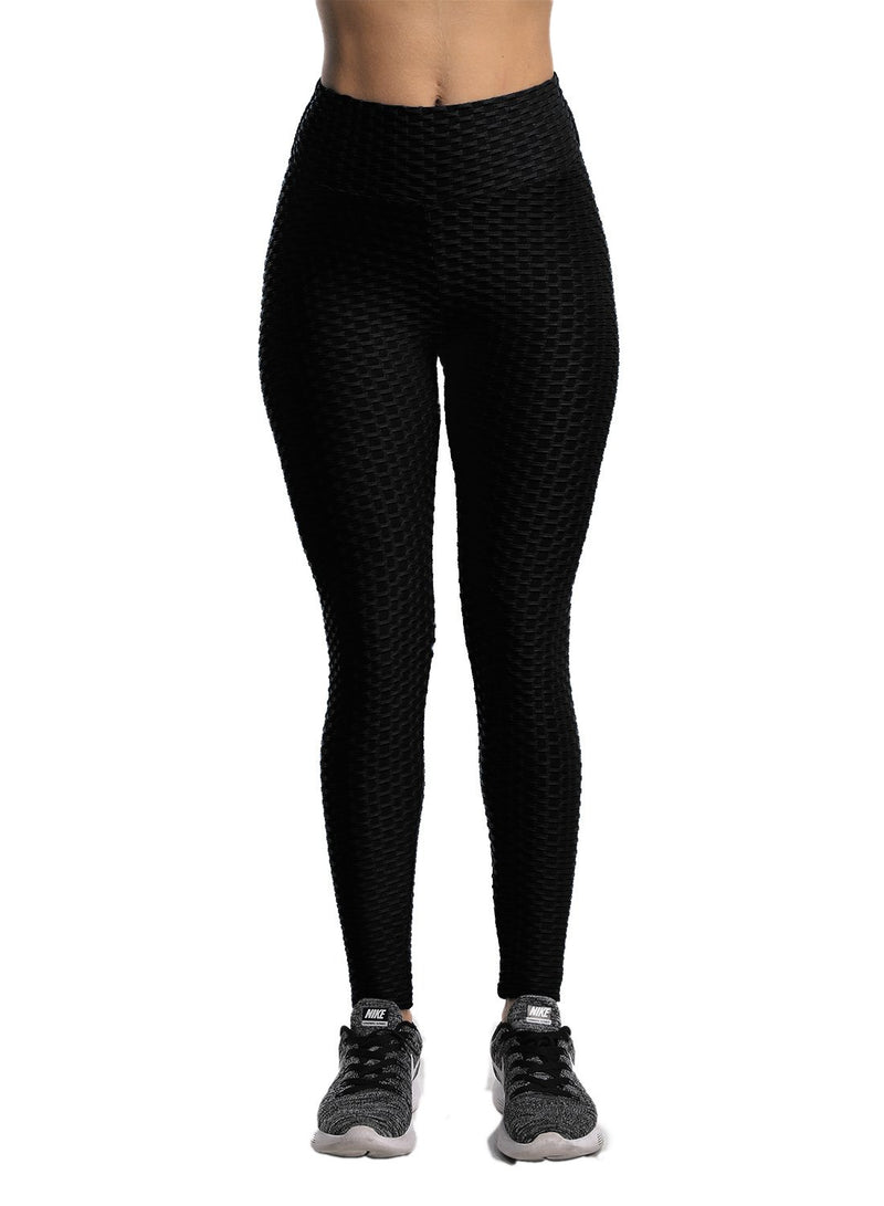 Textured Ruched Tummy Control Leggings