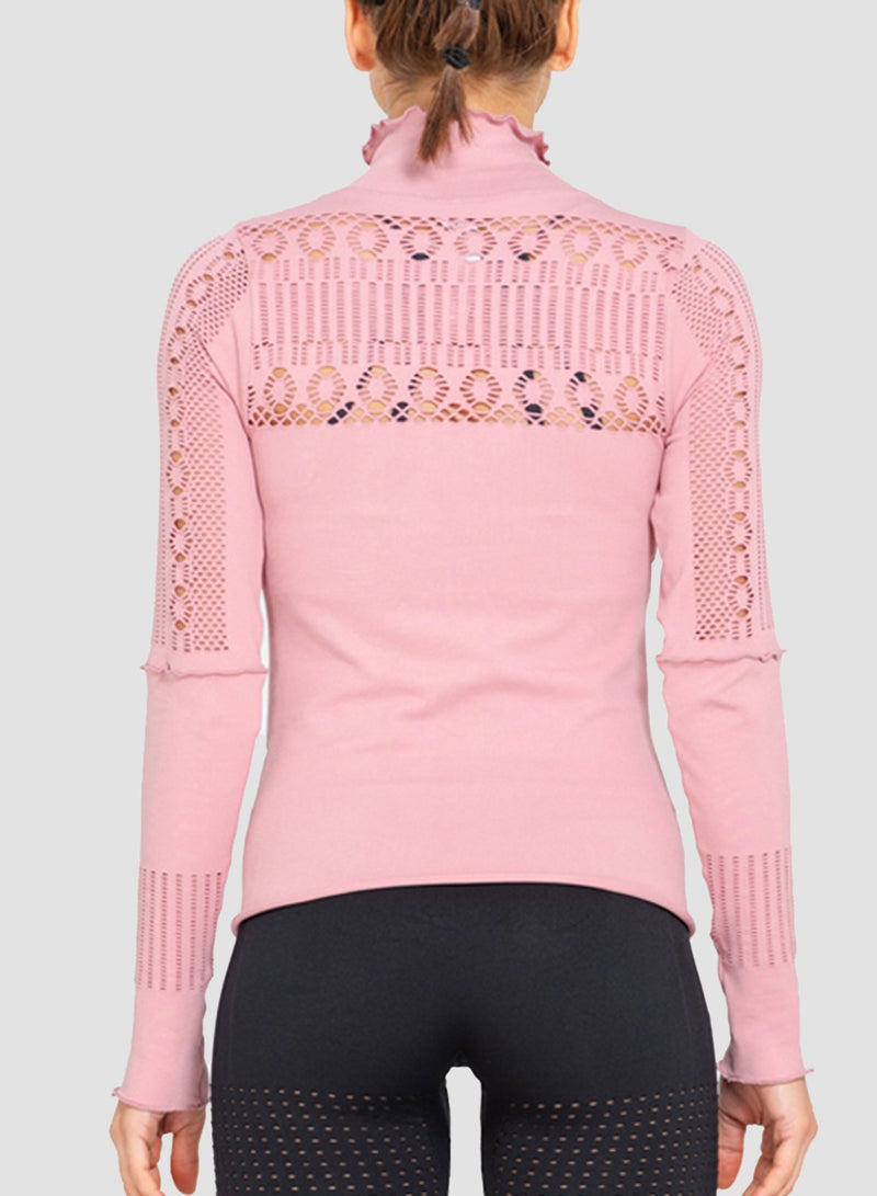 Hollow Out Ruffled Lapel Top