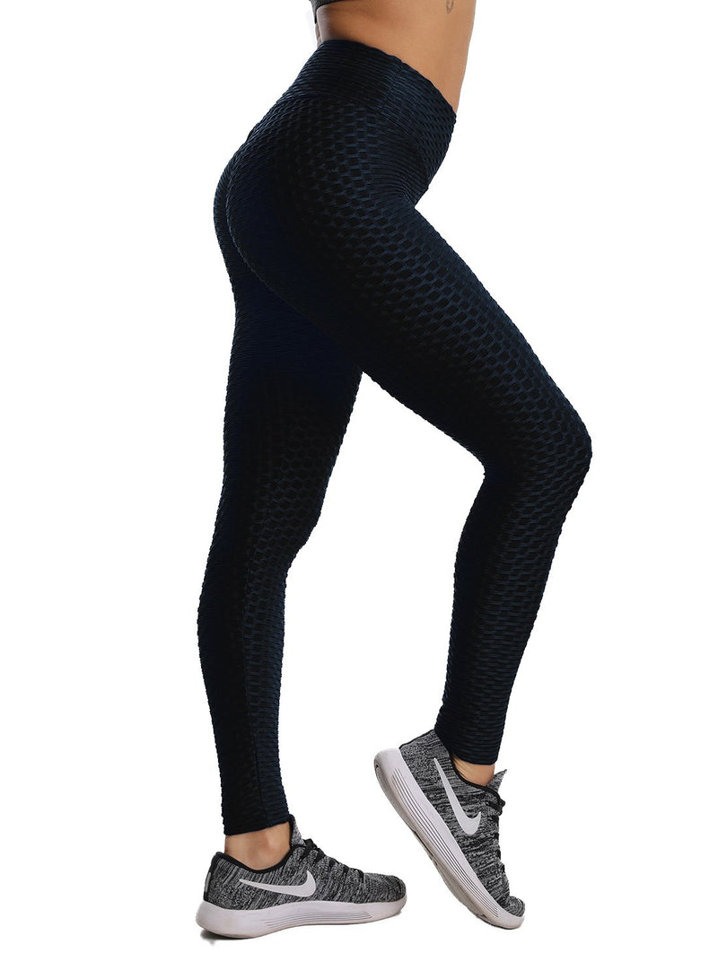 Textured Ruched Tummy Control Leggings