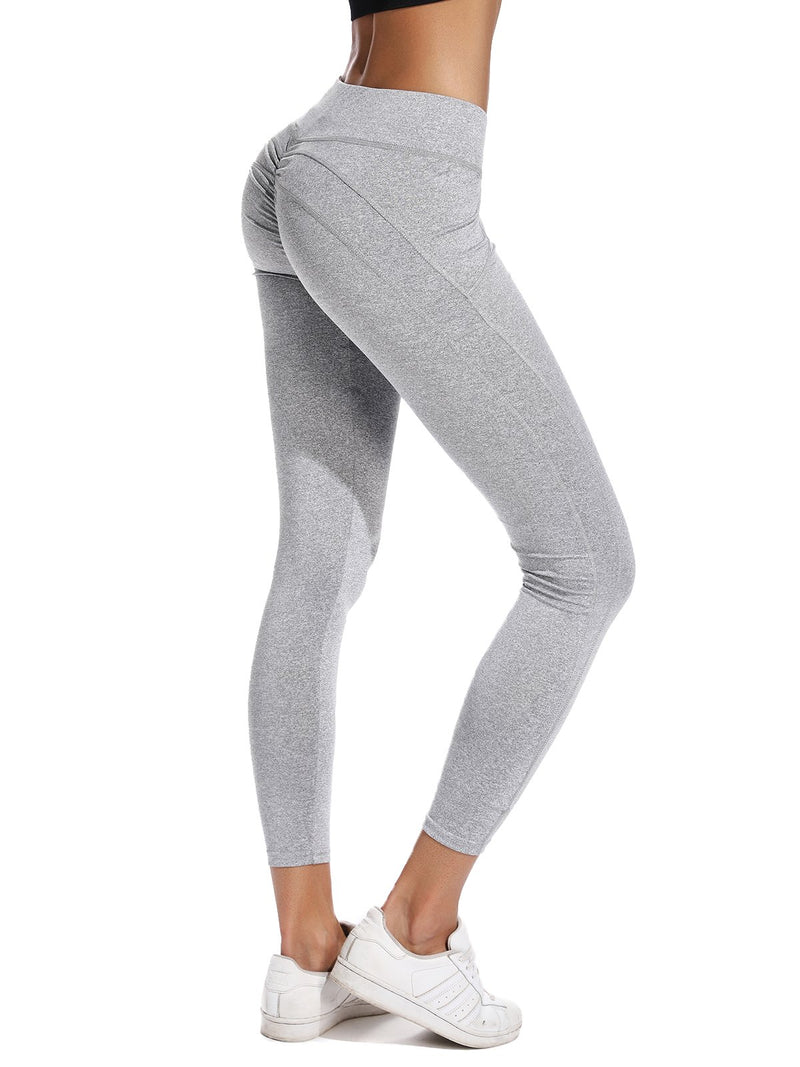 Women's Ruched High Waist Cross Waistband Leggings-JustFittoo