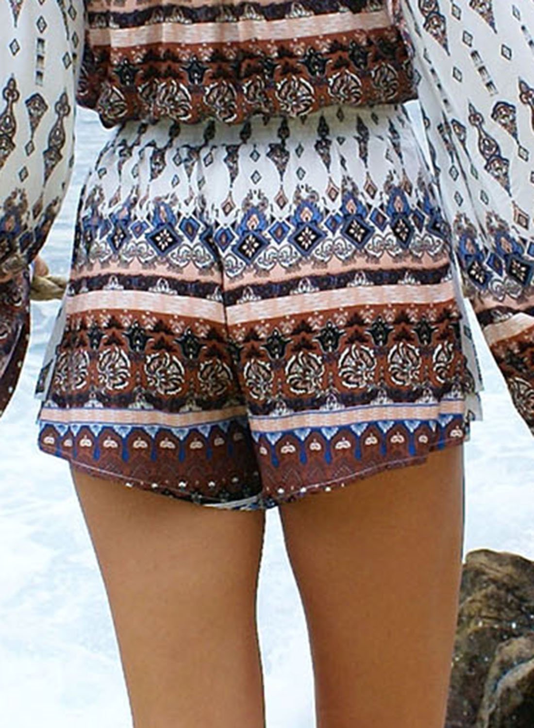 Faux Two-piece Bohemia Shorts