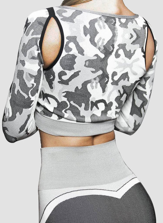 Breathable Camo Bare Shoulder Top