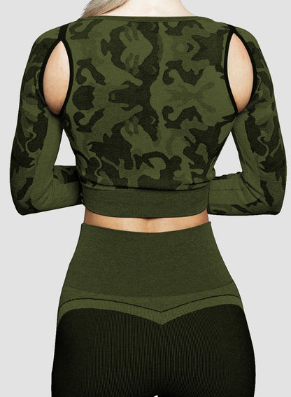 Breathable Camo Bare Shoulder Top