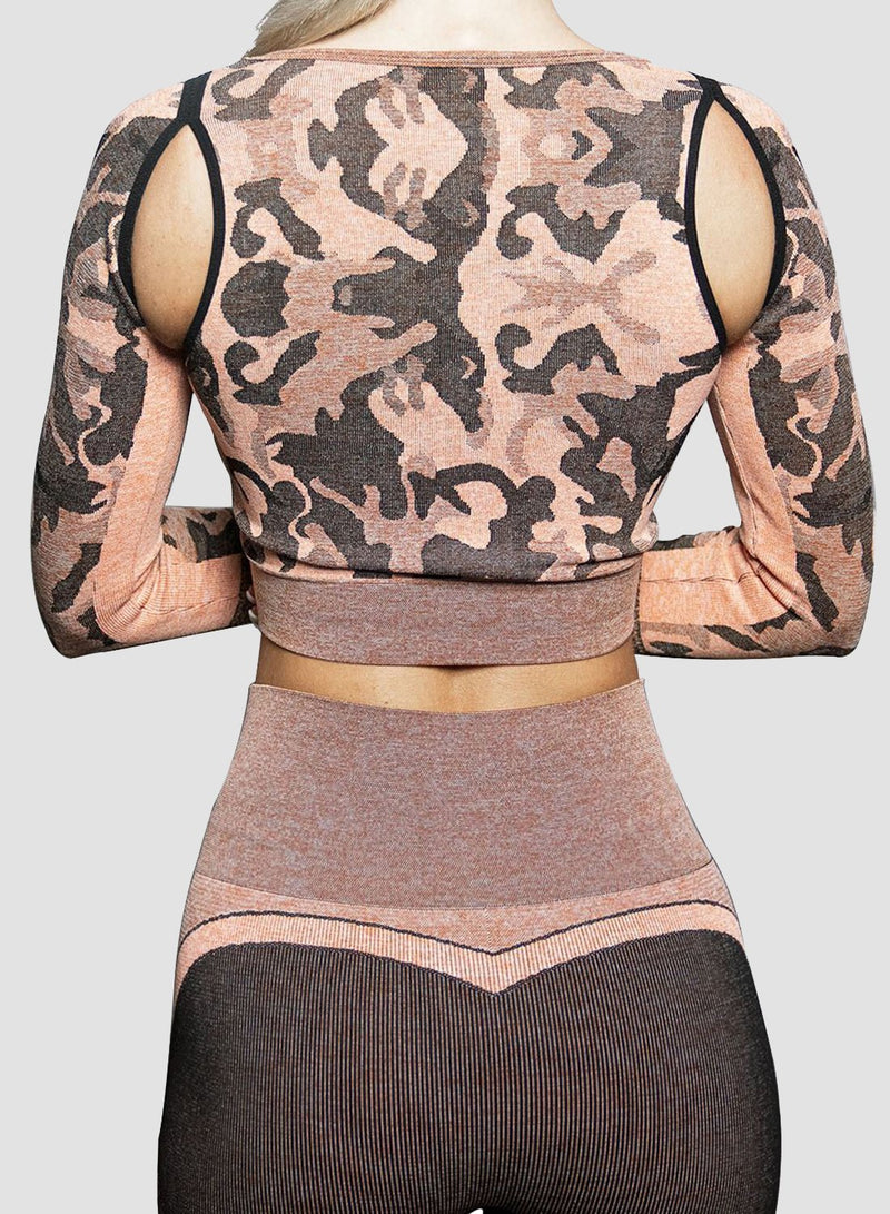 Breathable Camo Bare Shoulder Top