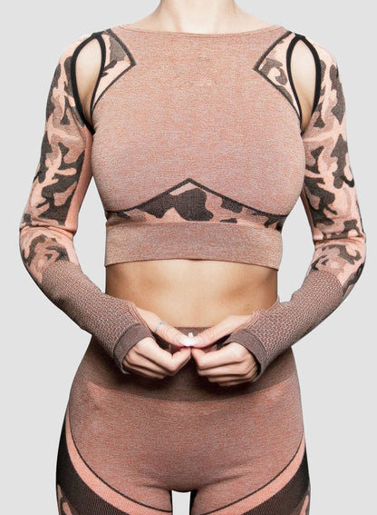 Breathable Camo Bare Shoulder Top