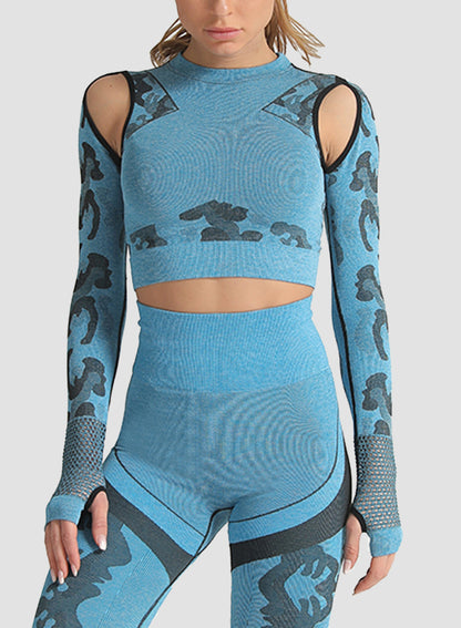 Breathable Camo Bare Shoulder Top